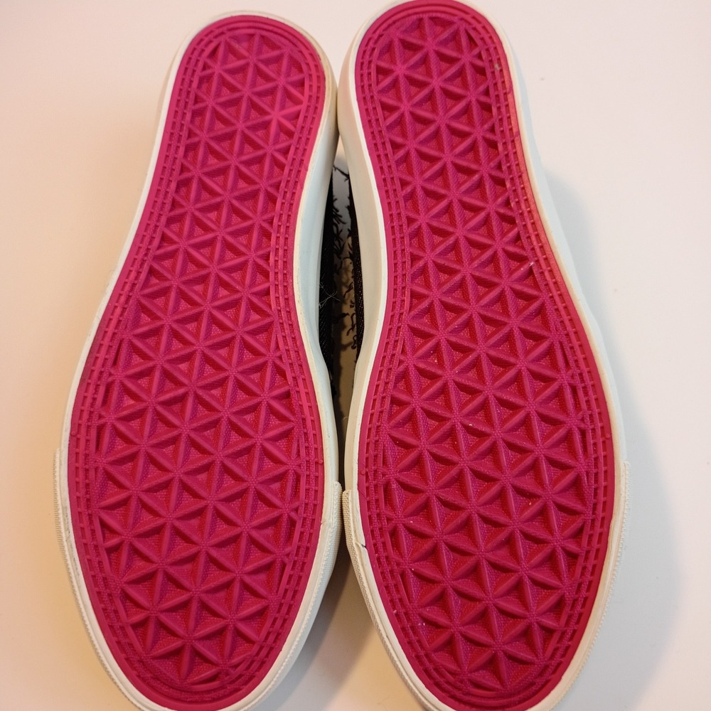 Corkys Babalu Womens Black Denim Frayed Slip On Sneakers Pink Sole Size 7 - Picture 2 of 8